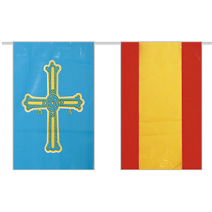 Bandera Plástico Nacional Asturias 20×30 CM, 50 MTS